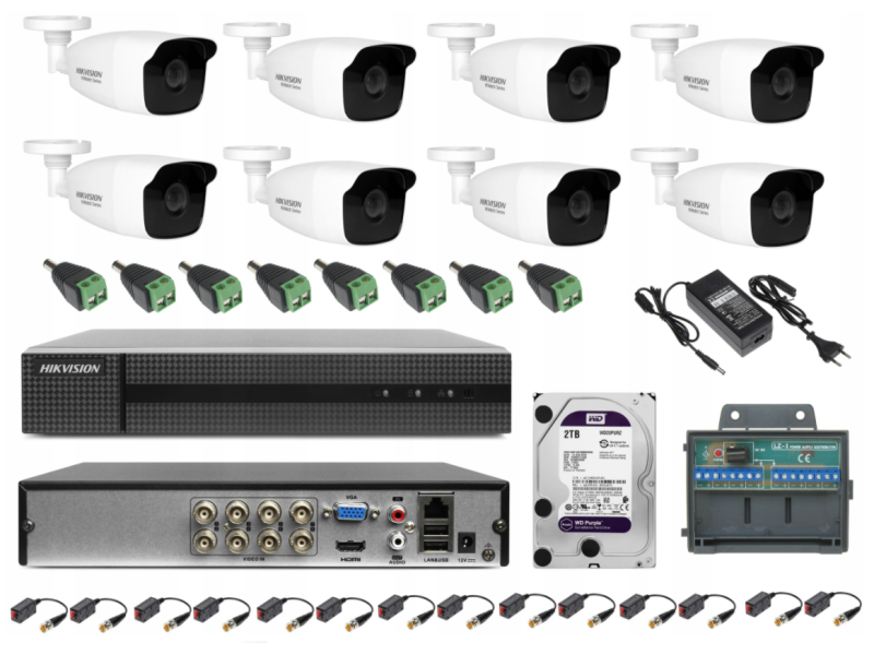 Zestaw do monitoringu 8 kamer 4Mpx Hikvision IR 40m